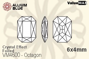 ValueMAX Octagon Fancy Stone (VM4600) 6x4mm - Crystal Effect With Foiling