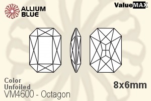 ValueMAX Octagon Fancy Stone (VM4600) 8x6mm - Color Unfoiled