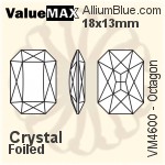 ValueMAX Octagon Fancy Stone (VM4600) 14x10mm - Crystal Effect With Foiling