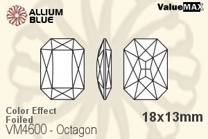 ValueMAX Octagon Fancy Stone (VM4600) 18x13mm - Color Effect With Foiling - Click Image to Close