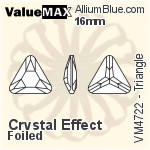 ValueMAX Triangle Fancy Stone (VM4722) 16mm - Crystal Effect With Foiling