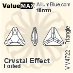 ValueMAX Triangle Fancy Stone (VM4722) 18mm - Crystal Effect With Foiling