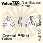 バリューマックス Triangle ファンシーストーン (VM4722) 23mm - クリスタル エフェクト 裏面フォイル