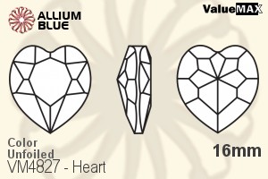 バリューマックス Heart ファンシーストーン (VM4827) 16mm - カラー 裏面にホイル無し