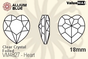 ValueMAX Heart Fancy Stone (VM4827) 18mm - Clear Crystal With Foiling - 關閉視窗 >> 可點擊圖片