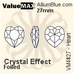 ValueMAX Heart Fancy Stone (VM4827) 27mm - Crystal Effect With Foiling