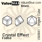 バリューマックス Angled Cube ファンシーストーン (VM4841) 8mm - カラー 裏面フォイル