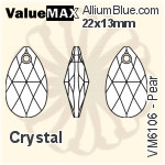 ValueMAX Pear (VM6106) 22x13mm - Clear Crystal