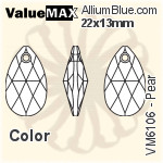 ValueMAX Pear (VM6106) 22x13mm - Color