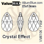 ValueMAX Pear (VM6106) 22x13mm - Crystal Effect