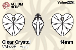 ValueMAX Heart (VM6228) 14mm - Clear Crystal - 关闭视窗 >> 可点击图片