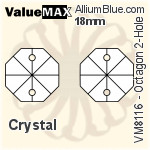 ValueMAX Octagon 2-Hole (VM8116) 16mm - Clear Crystal
