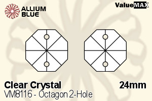 バリューマックス Octagon 2-Hole (VM8116) 24mm - クリスタル