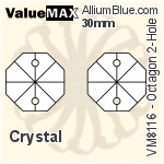 ValueMAX Octagon 2-Hole (VM8116) 32mm - Clear Crystal