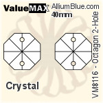 ValueMAX Octagon 2-Hole (VM8116) 28mm - Clear Crystal