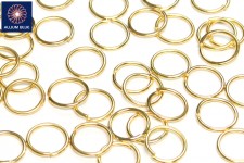 Jump Ring, Gauge 15 (1.4mm), Brass, Gold Plated, 16mm