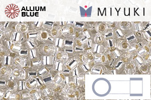 MIYUKI Delica® Seed Beads (DBM0041) 10/0 Round Medium - Silver Lined Crystal - Click Image to Close