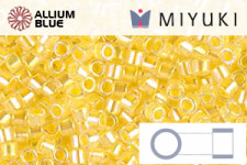 MIYUKI Delica® Seed Beads (DBM0053) 10/0 Round Medium - Light Yellow Lined Crystal AB