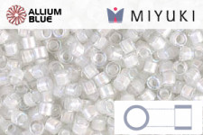 MIYUKI Delica® Seed Beads (DBM0066) 10/0 Round Medium - White Lined Crystal AB