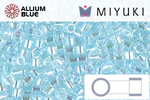 MIYUKI Delica® Seed Beads (DBM0083) 10/0 Round Medium - Transparent Pale Aqua AB - Click Image to Close