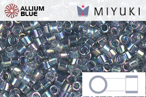 MIYUKI Delica® Seed Beads (DBM0111) 10/0 Round Medium - Transparent Blue Gray Rainbow Gold Luster - Haga Click en la Imagen para Cerrar
