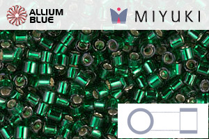 MIYUKI Delica® Seed Beads (DBM0148) 10/0 Round Medium - Silver Lined Emerald - Haga Click en la Imagen para Cerrar