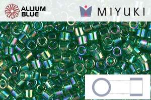 MIYUKI Delica® Seed Beads (DBM0152) 10/0 Round Medium - Transparent Green AB - 關閉視窗 >> 可點擊圖片