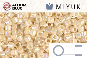 MIYUKI Delica® Seed Beads (DBM0157) 10/0 Round Medium - Opaque Cream AB - Click Image to Close