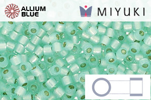 MIYUKI Delica® Seed Beads (DBM0626) 10/0 Round Medium - Dyed Light Aqua Green Silver Lined Alabaster - Haga Click en la Imagen para Cerrar