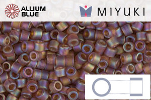 MIYUKI Delica® Seed Beads (DBM0853) 10/0 Round Medium - Matte Transparent Dark Topaz AB - Click Image to Close