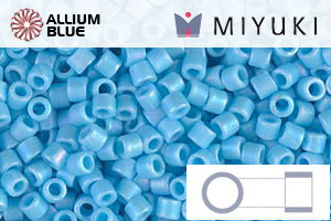 MIYUKI Delica® Seed Beads (DBM0879) 10/0 Round Medium - Matte Opaque Turquoise Blue AB - Haga Click en la Imagen para Cerrar