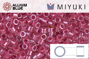 MIYUKI Delica® Seed Beads (DBM0914) 10/0 Round Medium - Sparkling Rose Lined Crystal - Click Image to Close