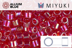 MIYUKI Delica® Seed Beads (DBL0172) 8/0 Round Large - Transparent Red AB
