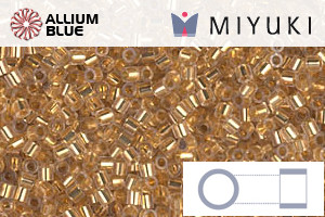 MIYUKI Delica® Seed Beads (DBS0033) 15/0 Round Small - 24kt Gold Lined Crystal - Click Image to Close