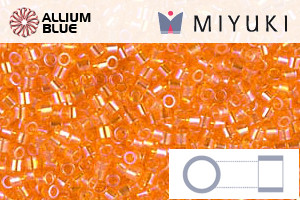 MIYUKI Delica® Seed Beads (DBS0151) 15/0 Round Small - Transparent Orange AB - 關閉視窗 >> 可點擊圖片