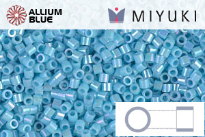 MIYUKI Delica® Seed Beads (DBS0164) 15/0 Round Small - Opaque Turquoise Blue AB - Click Image to Close