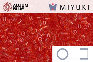 MIYUKI Delica® Seed Beads (DBS0704) 15/0 Round Small - Transparent Red Orange - 關閉視窗 >> 可點擊圖片