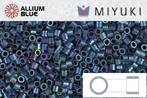 MIYUKI Delica® Seed Beads (DBS1052) 15/0 Round Small - Matte Metallic Blueberry Gold Iris - Click Image to Close