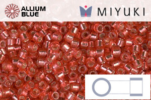 MIYUKI Delica® Seed Beads (DB2159) 11/0 Round - DURACOAT Silver Lined Light Cranberry - Click Image to Close