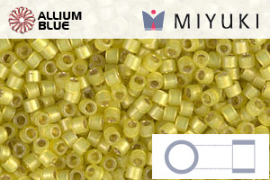 MIYUKI Delica® Seed Beads (DB2187) 11/0 Round - DURACOAT Silver Lined Semi-Matte Citron - Click Image to Close