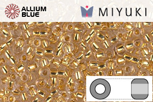 MIYUKI Round Rocailles Seed Beads (RR11-0195) 11/0 Small - 24kt Gold Lined Crystal - Haga Click en la Imagen para Cerrar
