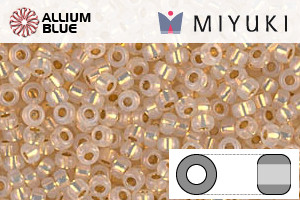 MIYUKI Round Rocailles Seed Beads (RR11-0196) 11/0 Small - 24kt Gold Lined Opal - 5gr - Haga Click en la Imagen para Cerrar