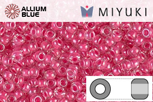 MIYUKI Round Rocailles Seed Beads (RR11-0208) 11/0 Small - Raspberry Lined Crystal Luster - Haga Click en la Imagen para Cerrar