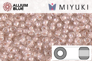 MIYUKI Round Rocailles Seed Beads (RR11-0215) 11/0 Small - Light Mocha Lined Crystal Luster - Click Image to Close