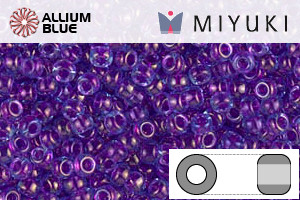 MIYUKI Round Seed Beads (RR11-0352) - Purple Lined Aqua - 關閉視窗 >> 可點擊圖片