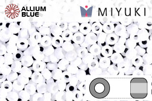 MIYUKI Round Seed Beads (RR11-0402F) - Opaque Matte White - 關閉視窗 >> 可點擊圖片