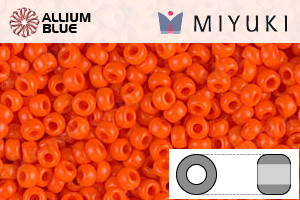 MIYUKI Round Rocailles Seed Beads (RR11-0406) 11/0 Small - Opaque Orange - Click Image to Close