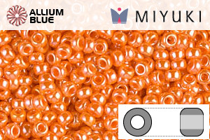 MIYUKI Round Seed Beads (RR11-0423) - Opaque Mandarin Luster - 关闭视窗 >> 可点击图片