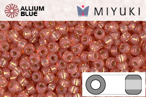 MIYUKI Round Rocailles Seed Beads (RR11-0553) 11/0 Small - Dyed Peach Silver Lined Alabaster - Haga Click en la Imagen para Cerrar