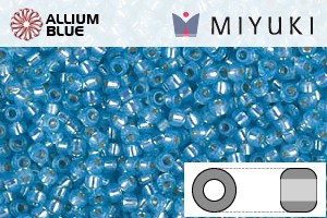 MIYUKI Round Seed Beads (RR11-0573) - Dyed Aqua Silver Lined Alabaster - 關閉視窗 >> 可點擊圖片